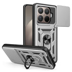 For Xiaomi 15T Pro Case with Slide Camera Lid PC + TPU Kickstand Phone Cover