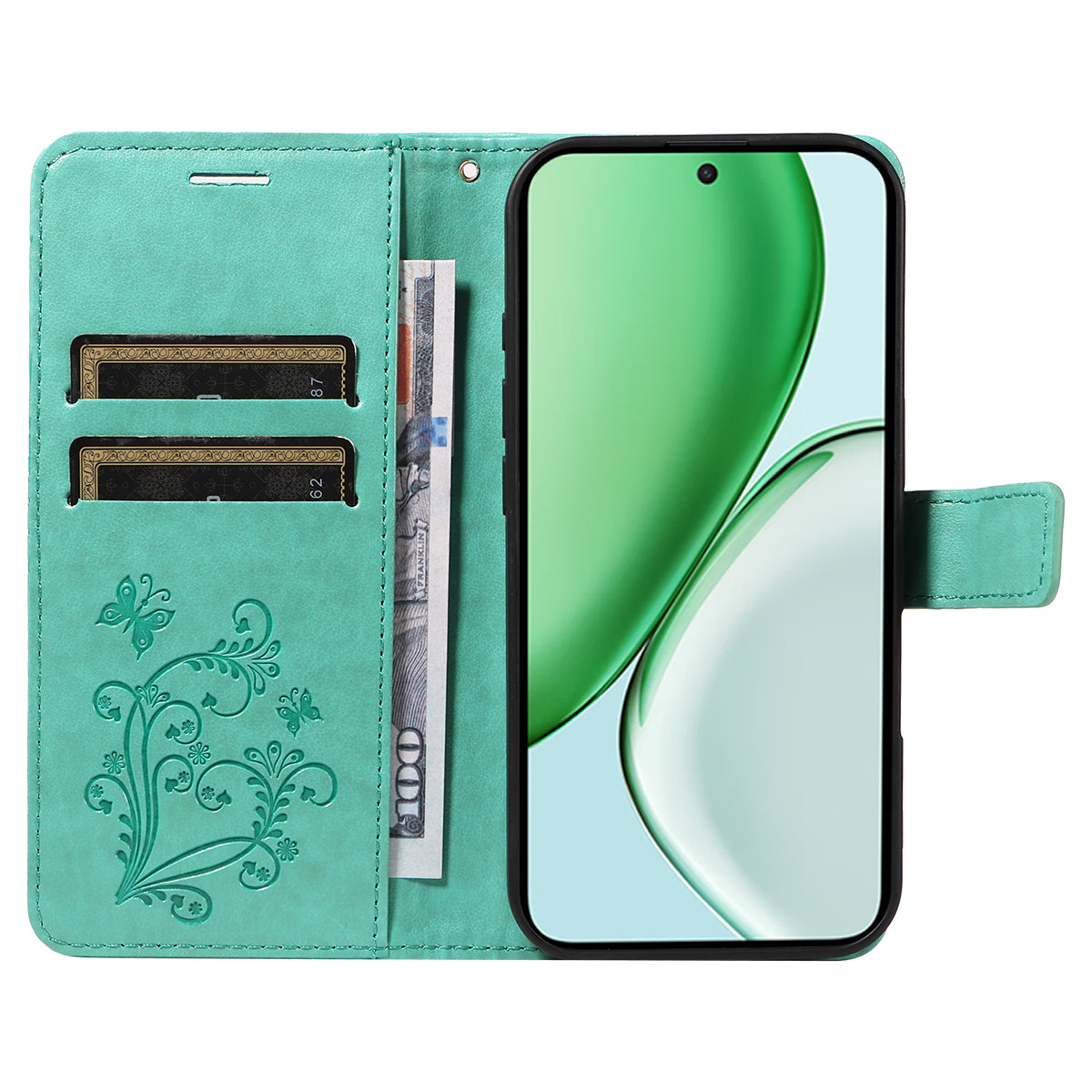 For Honor Magic8 Lite 5G / X9d 5G / X70 5G Wallet Case Floral Butterfly Imprinted Leather Phone Cover Stand