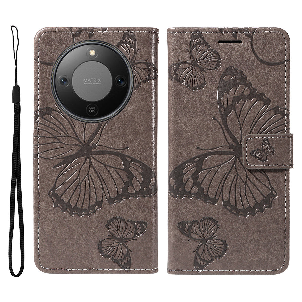For Honor Magic8 Lite 5G / X9d 5G / X70 5G Wallet Case Floral Butterfly Imprinted Leather Phone Cover Stand