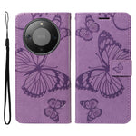 For Honor Magic8 Lite 5G / X9d 5G / X70 5G Wallet Case Floral Butterfly Imprinted Leather Phone Cover Stand