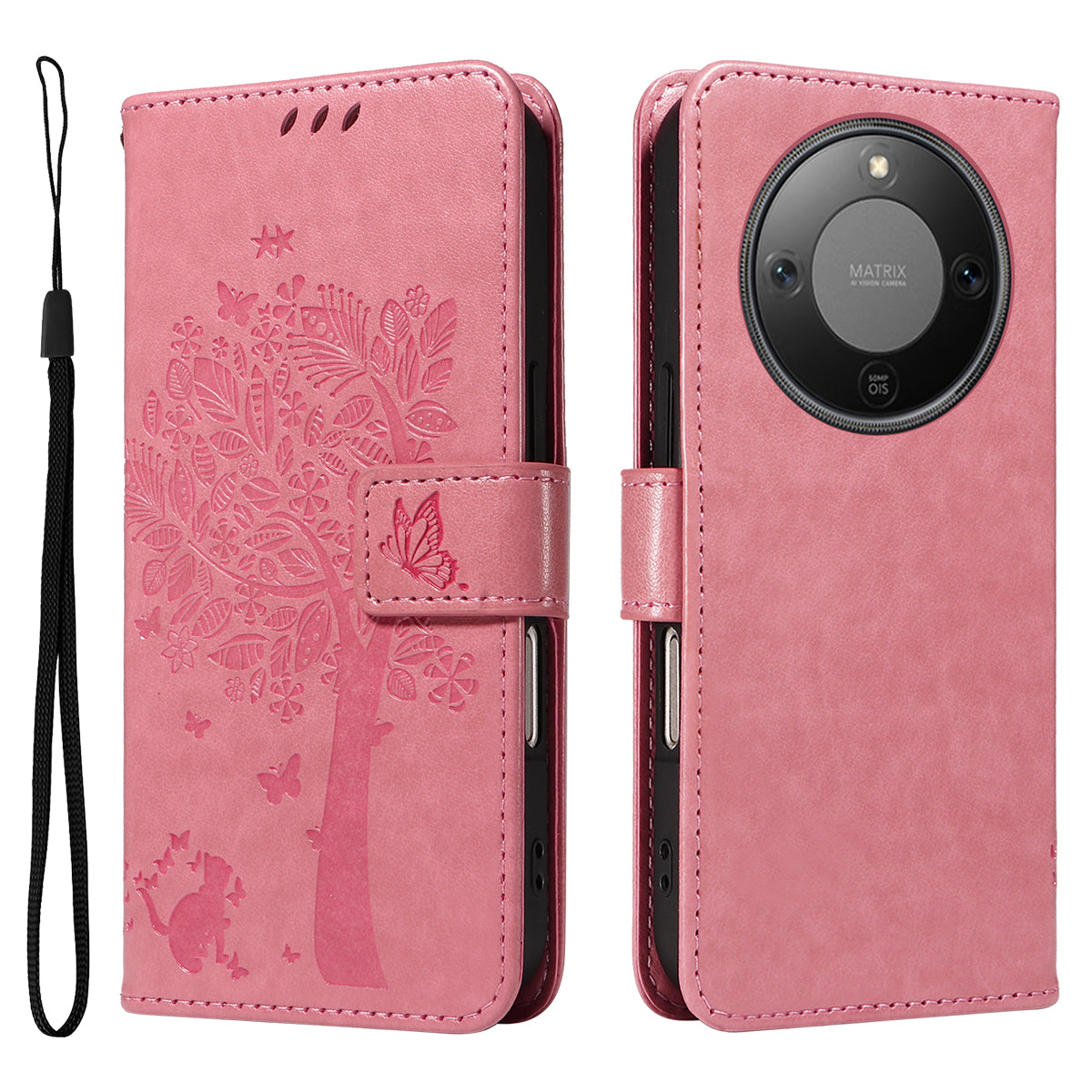 For Honor Magic8 Lite 5G / X9d 5G / X70 5G Phone Case with Stand Cat Tree Pattern Leather Wallet Mobile Cover