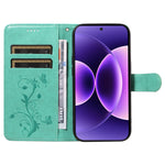 For Xiaomi 17 Pro PU Leather Cases Flower Pattern Wallet Stand Phone Cover with Strap