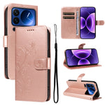 For Xiaomi 17 Pro PU Leather Cases Flower Pattern Wallet Stand Phone Cover with Strap