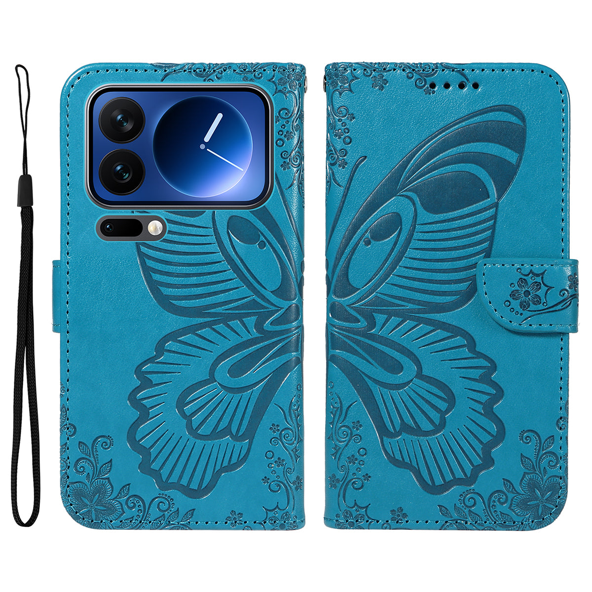 For Xiaomi 17 Pro Case Butterfly Pattern PU Leather Folio Flip Phone Cover