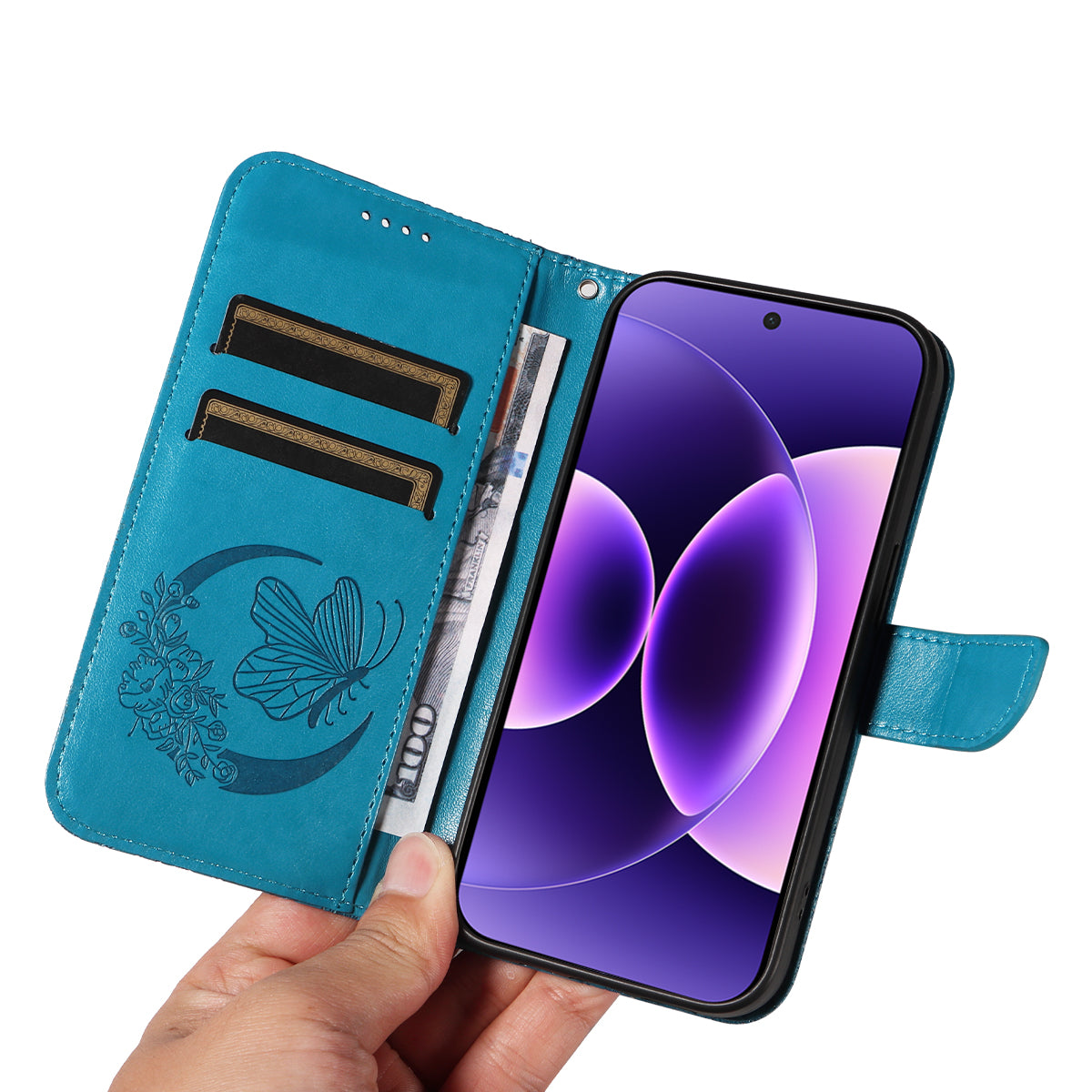 For Xiaomi 17 Pro Case Butterfly Pattern PU Leather Folio Flip Phone Cover