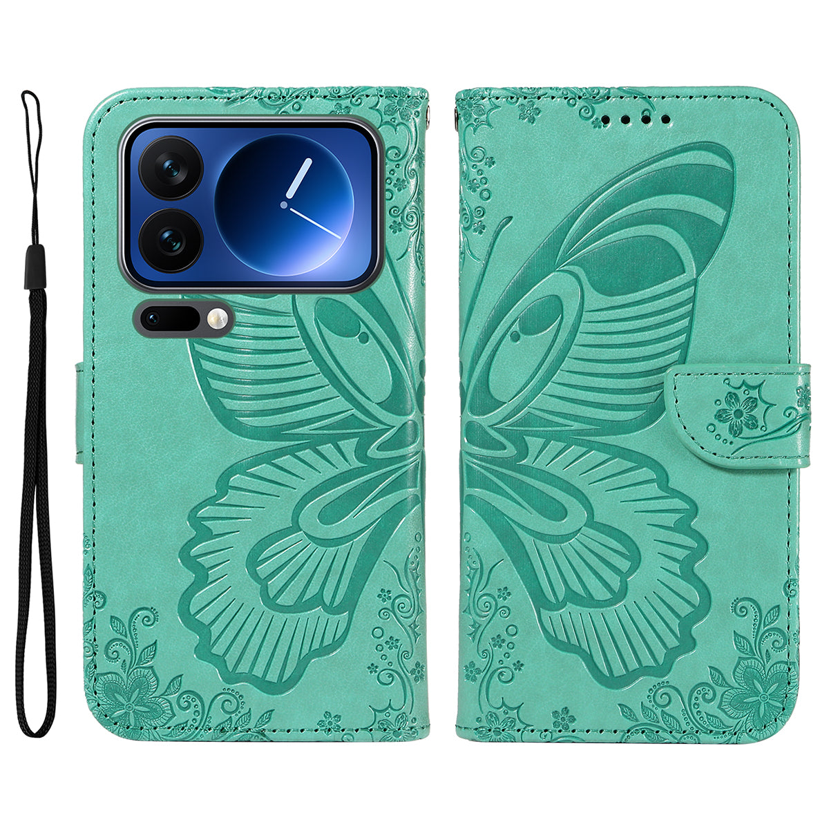 For Xiaomi 17 Pro Case Butterfly Pattern PU Leather Folio Flip Phone Cover