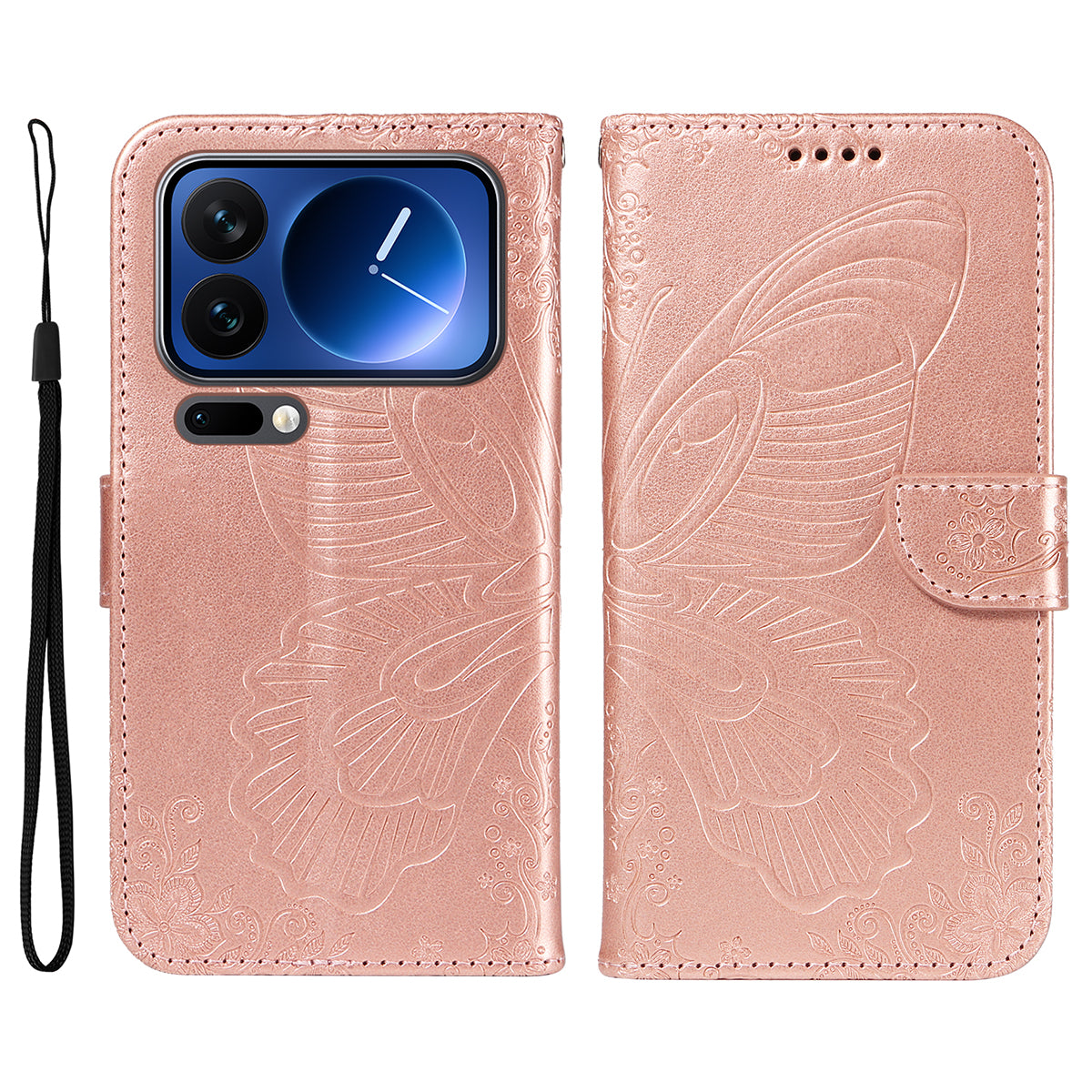 For Xiaomi 17 Pro Case Butterfly Pattern PU Leather Folio Flip Phone Cover