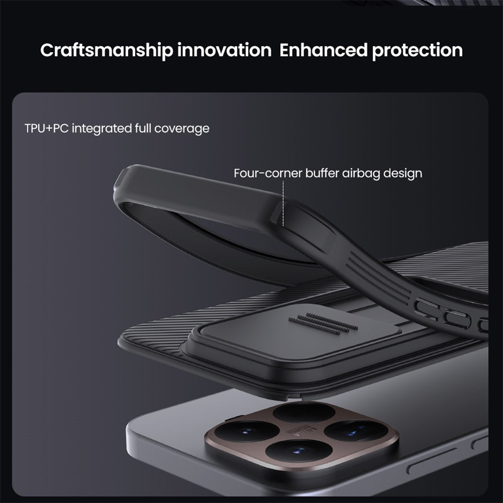 NILLKIN Camshield Pro Series för Xiaomi 15T Pro-skal PC + TPU-mobilskydd med kamerareglage