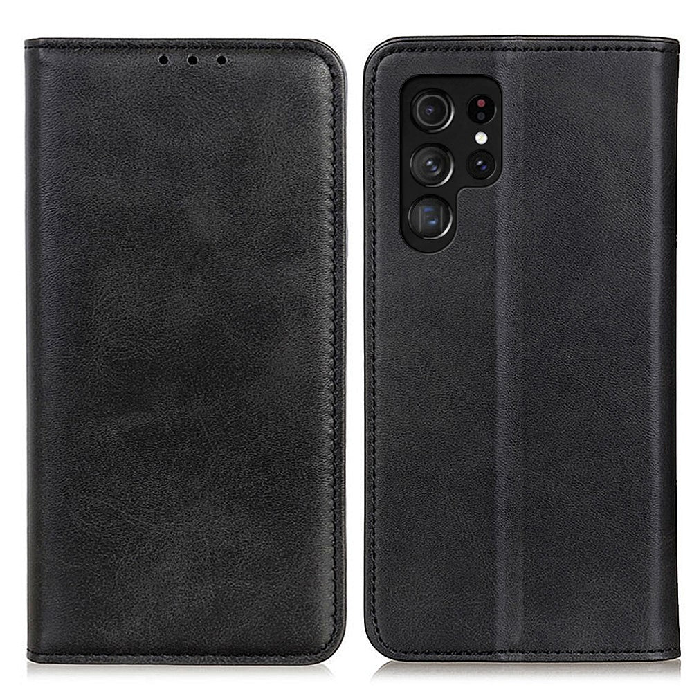 Skal till Samsung Galaxy S26 Ultra med splitter i läder och flip-fodral