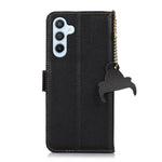 For Samsung Galaxy S26 Case RFID Blocking Textured Genuine Cow Leather Phone Cover