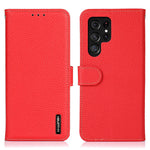 KHAZNEH For Samsung Galaxy S26 Ultra Case Genuine Cow Leather Flip Phone Cover