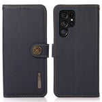KHAZNEH för Samsung Galaxy S26 Ultra-skal i äkta nötskinn med RFID-blockerande plånboksfodral.