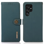 KHAZNEH for Samsung Galaxy S26 Ultra Case Genuine Cow Leather RFID Blocking Wallet Phone Cover