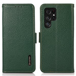 KHAZNEH for Samsung Galaxy S26 Ultra Phone Case Genuine Cow Leather Cover RFID Blocking