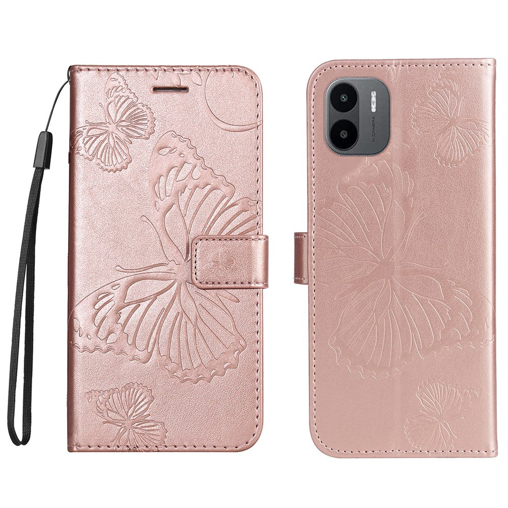 For Xiaomi Redmi A1 4G / A2 4G Wallet Case Floral Butterfly Imprinted Leather Phone Cover Stand