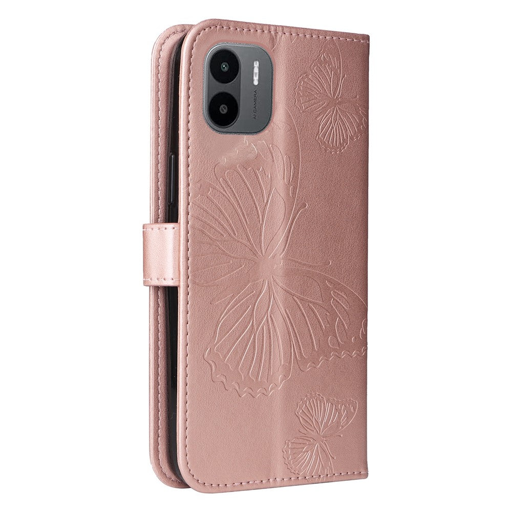 For Xiaomi Redmi A1 4G / A2 4G Wallet Case Floral Butterfly Imprinted Leather Phone Cover Stand
