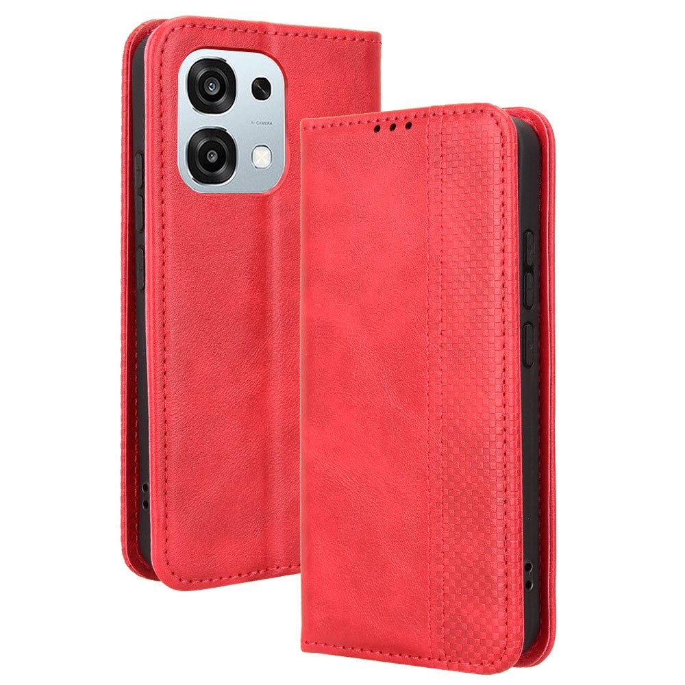 Læderetui til Oppo A6 Pro 4G / A6 Pro 5G / F31 5G Pung Stand Retro Tekstur Telefoncover