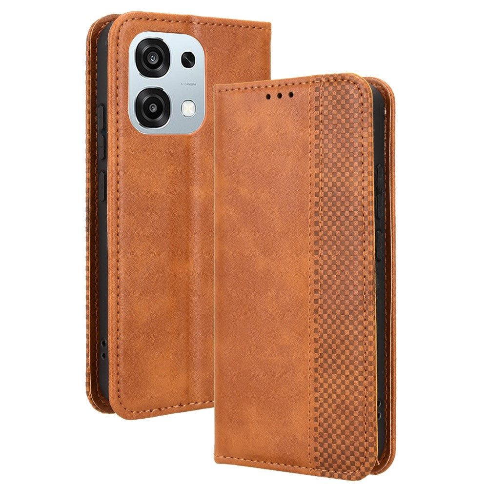 Læderetui til Oppo A6 Pro 4G / A6 Pro 5G / F31 5G Pung Stand Retro Tekstur Telefoncover