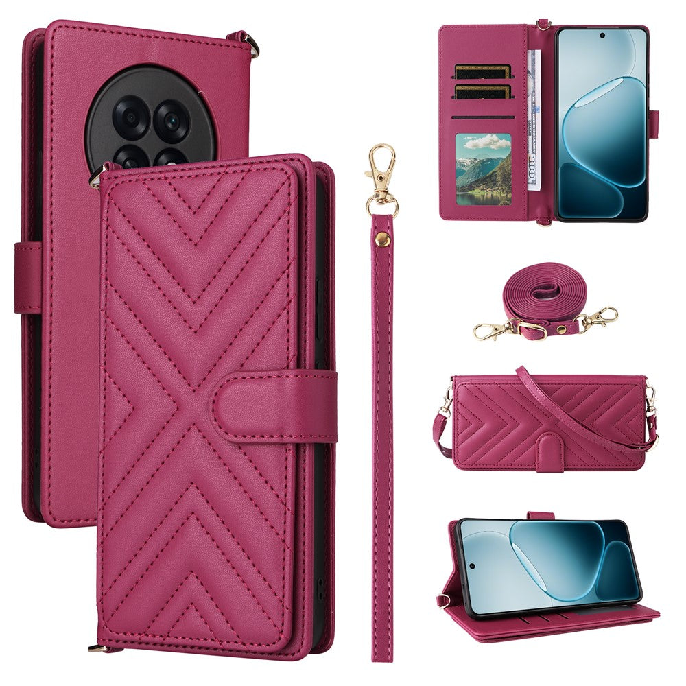 Leather Case for Oppo A6 GT 5G / A6 Max 5G / F31 Pro+ 5G Stand Wallet Phone Cover with Shoulder / Wrist Strap