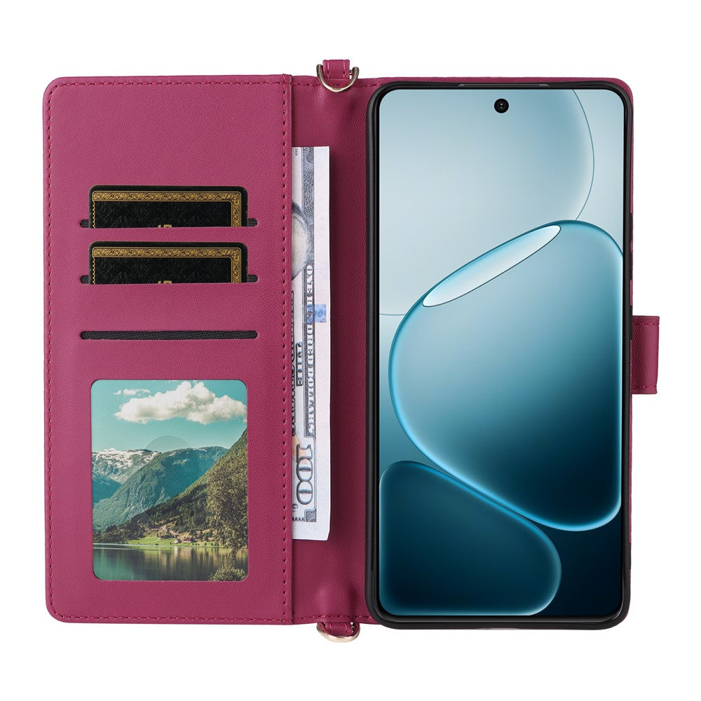 Leather Case for Oppo A6 GT 5G / A6 Max 5G / F31 Pro+ 5G Stand Wallet Phone Cover with Shoulder / Wrist Strap