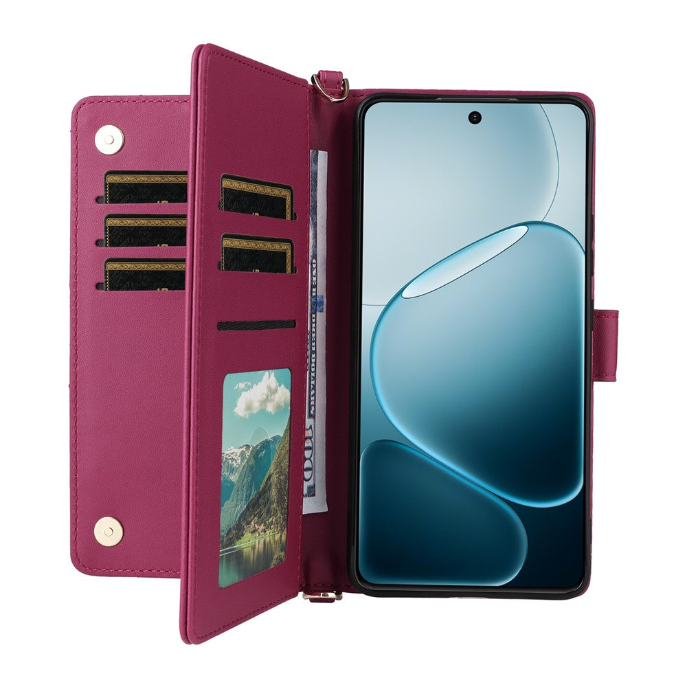 Leather Case for Oppo A6 GT 5G / A6 Max 5G / F31 Pro+ 5G Stand Wallet Phone Cover with Shoulder / Wrist Strap