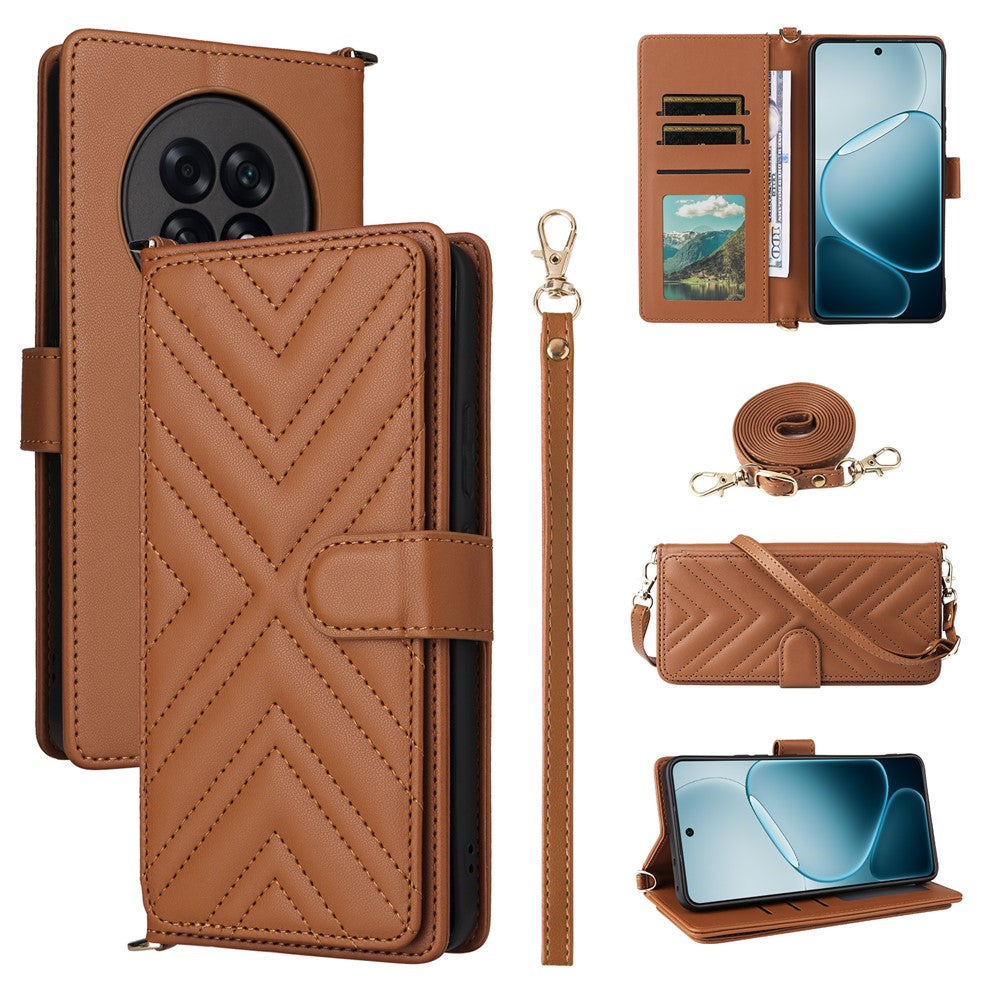 Leather Case for Oppo A6 GT 5G / A6 Max 5G / F31 Pro+ 5G Stand Wallet Phone Cover with Shoulder / Wrist Strap