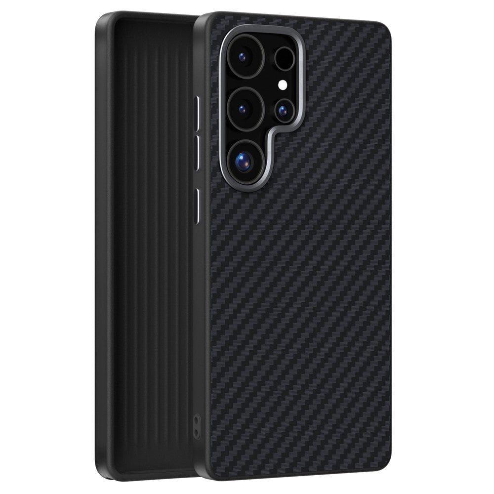 ABEEL For Samsung Galaxy S24 Ultra Magnetic Case Carbon Fiber Texture Back Cover