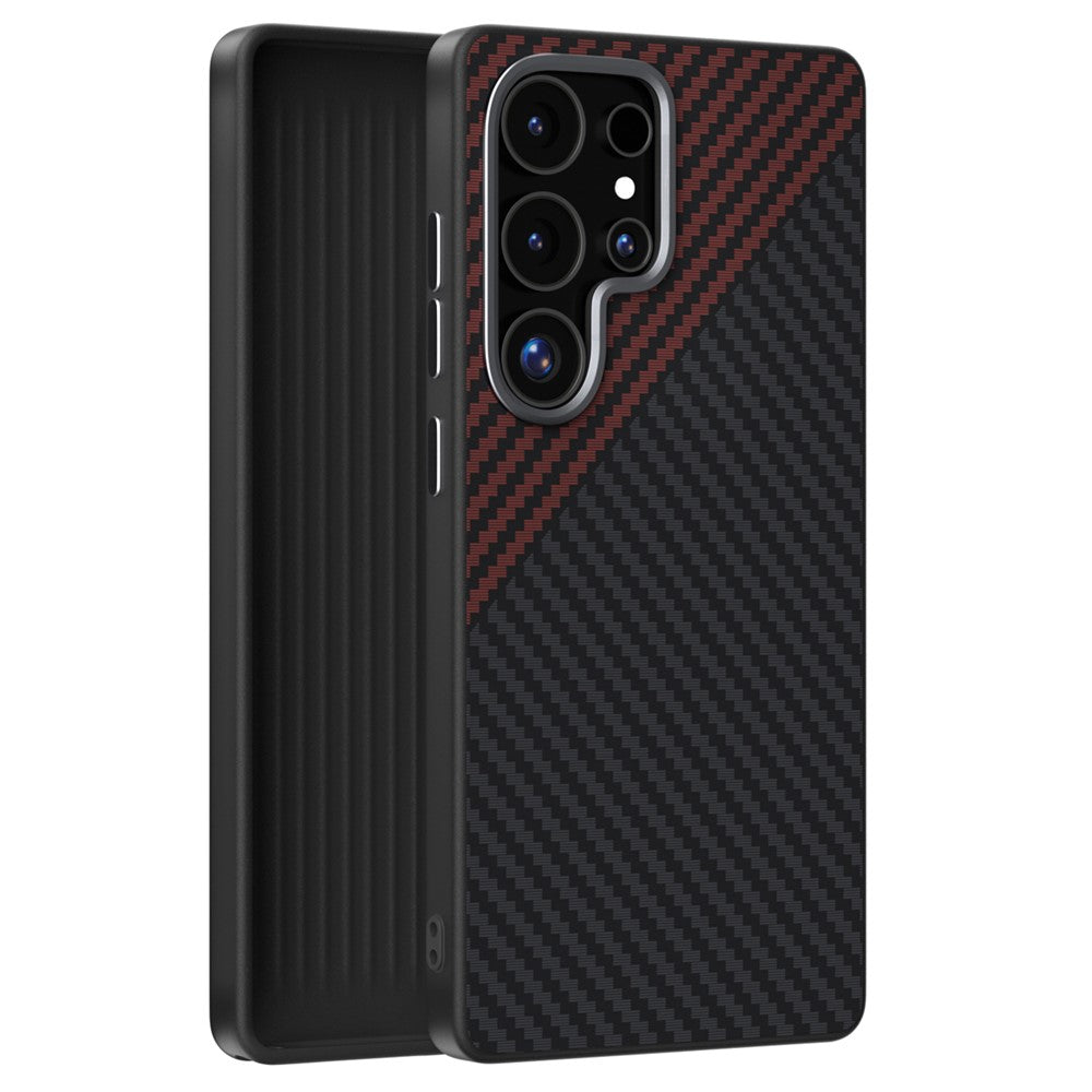 ABEEL For Samsung Galaxy S24 Ultra Magnetic Case Carbon Fiber Texture Back Cover