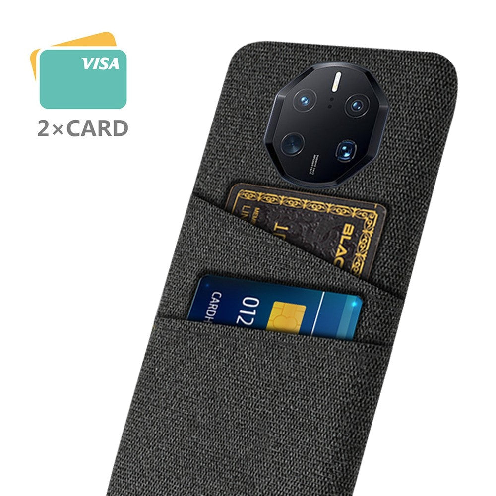 Huawei Mate 50 RS Porsche Design 4G Stötsäkert Tygtextur mobilskal Dubbla Kortplatser PC Skyddande Baksida