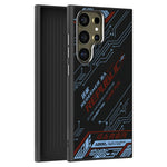 ABEEL Til Samsung Galaxy S24 Ultra Magnetisk Cover Mikro-prægning 6D Printet PC TPU Aluminiumslegering Læder Telefoncover