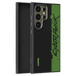 ABEEL Til Samsung Galaxy S24 Ultra Magnetisk Cover Mikro-prægning 6D Printet PC TPU Aluminiumslegering Læder Telefoncover