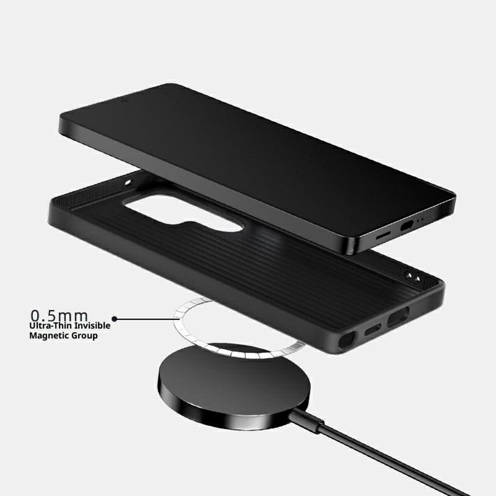 ABEEL Til Samsung Galaxy S24 Ultra Magnetisk Cover Ultratyndt PC TPU Telefon Bagcover