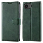 For iPhone 17e / 16e Case Stand Wallet Calf Texture PU Leather Flip Phone Cover with Wrist Strap