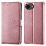For iPhone 17e / 16e Case Stand Wallet Calf Texture PU Leather Flip Phone Cover with Wrist Strap