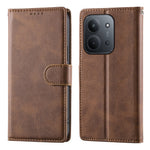Wallet Case For Xiaomi Redmi 15C 5G (EU) (173mm)  /  4G (EU) (173mm)  /  Poco C85 4G (173mm) Calf Texture Leather Phone Cover with Wrist Strap