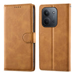 For Xiaomi Redmi 15C 4G (Global) (171mm)  /  Poco C85 4G (171mm) Case Stand Wallet Calf Texture PU Leather Flip Phone Cover with Wrist Strap