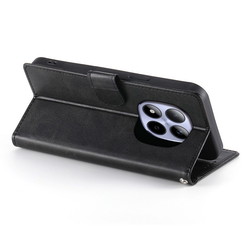 For Xiaomi Redmi Note 15 Pro 5G (Global) Case Stand Wallet Calf Texture PU Leather Flip Phone Cover with Wrist Strap