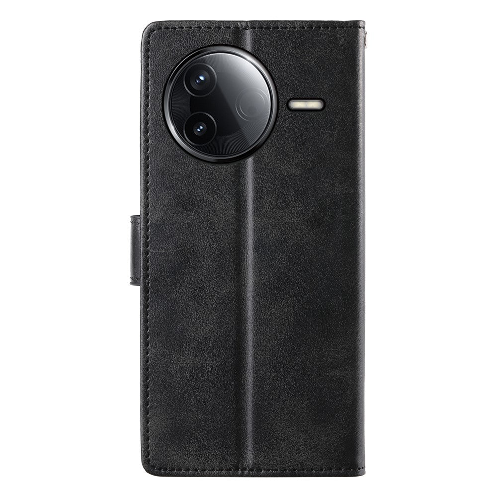 Plånboksfodral för Xiaomi Redmi K80 5G / K80 Pro 5G / Poco F7 Pro 5G / Poco F7 Ultra 5G, PU-läder med kalvstruktur och handledsrem