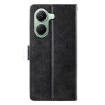 For Xiaomi Poco X7 Pro 5G  /  Redmi Turbo 4 5G Case Stand Wallet Calf Texture PU Leather Flip Phone Cover with Wrist Strap