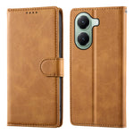 For Xiaomi Poco X7 Pro 5G  /  Redmi Turbo 4 5G Case Stand Wallet Calf Texture PU Leather Flip Phone Cover with Wrist Strap