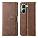 For Xiaomi Poco X7 Pro 5G  /  Redmi Turbo 4 5G Case Stand Wallet Calf Texture PU Leather Flip Phone Cover with Wrist Strap
