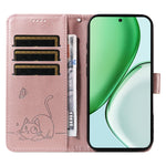 For Honor Magic8 Lite 5G / X9d 5G / X70 5G Case Cat Pattern Imprint Leather Phone Cover with Wrist Strap