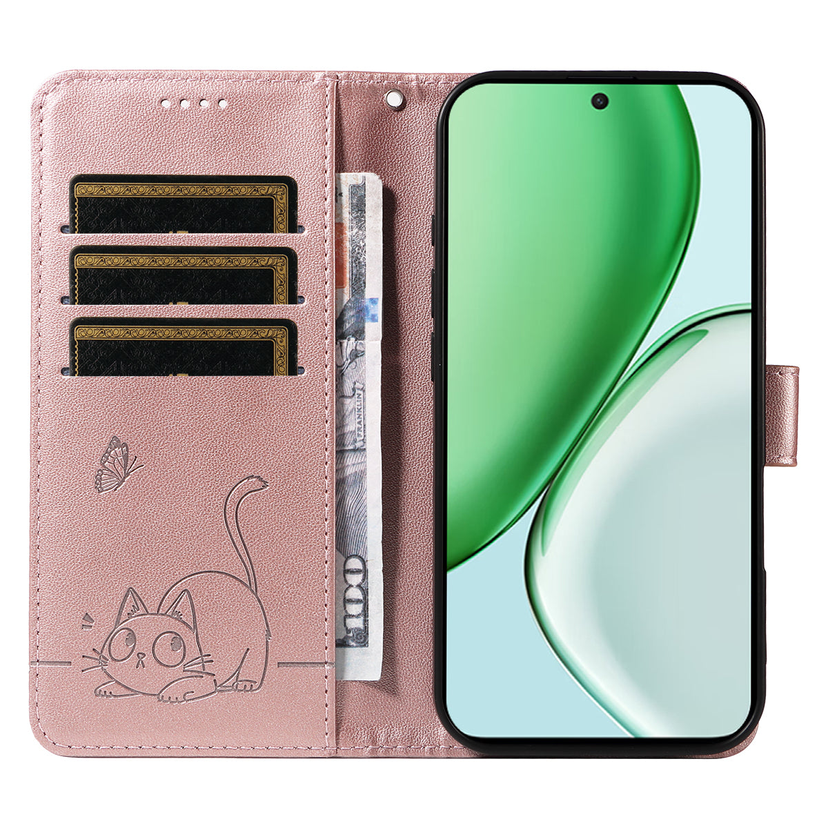 For Honor Magic8 Lite 5G / X9d 5G / X70 5G Case Cat Pattern Imprint Leather Phone Cover with Wrist Strap