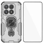 WANLONFENG For Xiaomi 17 Phone Case  PC TPU Back Cover Kickstand with Tempered Glass