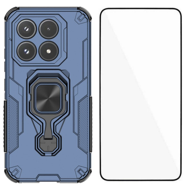 WANLONFENG For Xiaomi 17 Phone Case  PC TPU Back Cover Kickstand with Tempered Glass