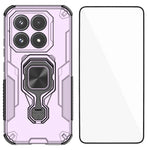 WANLONFENG For Xiaomi 17 Phone Case  PC TPU Back Cover Kickstand with Tempered Glass