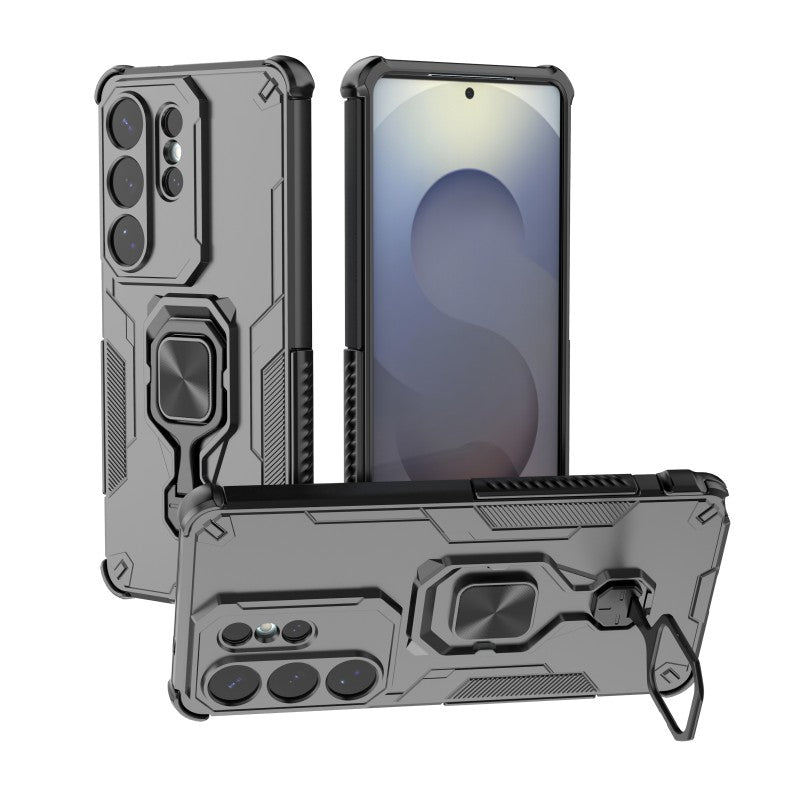 WANLONFENG För Samsung Galaxy S26 Ultra mobilskal PC TPU Bakstycke Stativ med Härdat Glas