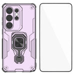 WANLONFENG För Samsung Galaxy S26 Ultra mobilskal PC TPU Bakstycke Stativ med Härdat Glas