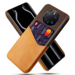 For Huawei Mate 50 RS Porsche Design 4G Anti-fall Cellphone Case Cloth Texture Phone Case Card Holder PU Leather Coated PC Cover