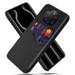 For Huawei Mate 50 RS Porsche Design 4G Anti-fall Cellphone Case Cloth Texture Phone Case Card Holder PU Leather Coated PC Cover